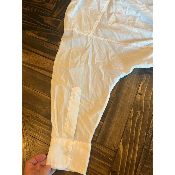 Oversized Sheer White Button Down Women Medium/Large Beachy Trip Resort Coverup - Picture 9 of 9